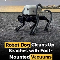 (Video) Robot Dog, Vero Cleans Up Beaches With Foot-Mounted Vacuums
