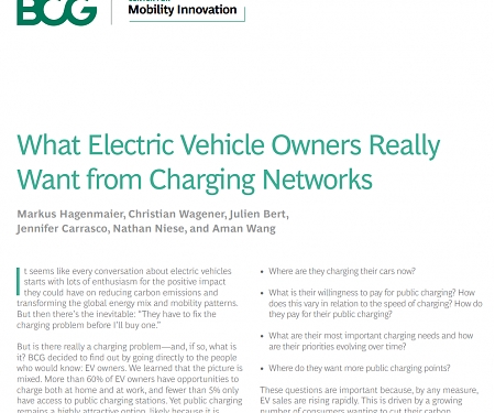 (PDF) BCG - What Electric Vehicle Owners Really Want from Charging Networks