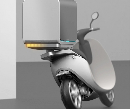 Food Delivery Top Box Concept With Modular Tray System and Gyros