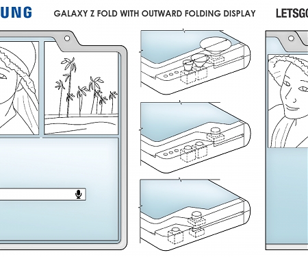 (Patent) Samsung Patents Three Foldable Smartphone Designs with Cutout for Inner Cameras