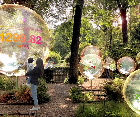 This Floating Bubble Visualization Emphasizes Forestry