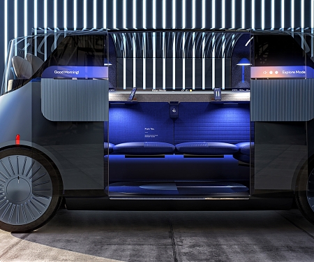 (Video) PriestmanGoode Models Autonomous Taxi on London's Brutalist Architecture