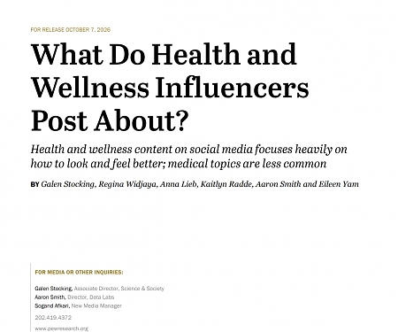 (PDF) Pew - What Health and Wellness Influencers Post About