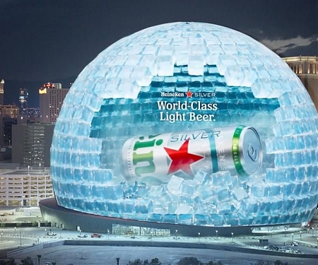 Heineken Advertises on Las Vegas Sphere for Formula 1 Race