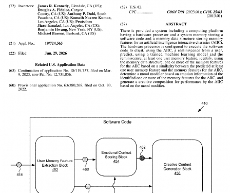 (Patent) Disney Files Patent for a Character That Writes You a Song From Your Favorite Memory