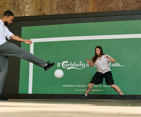 Carlsberg Turns Flyposters Into Football Goals