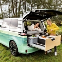 Tiny VW ID. Buzz e-Camper Lives Large with Queen Bed and Flex Kitchen