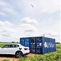 Container-based Mobile Battery Hub Recharged by Kite Power
