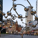 Yayoi Kusama installs mirrored orbs outside Liverpool Street Station in London