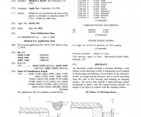 (Patent) Apple Watch Won't be Getting On-Device Touch ID Anytime Soon